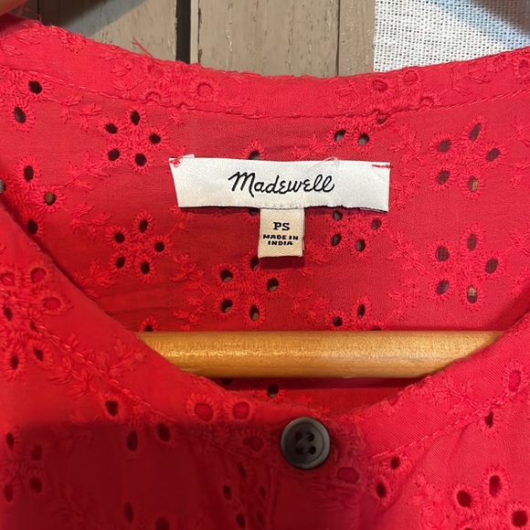 Madewell Eyelet Flutter Sleeve Top Sleeveless - Picture 5 of 6